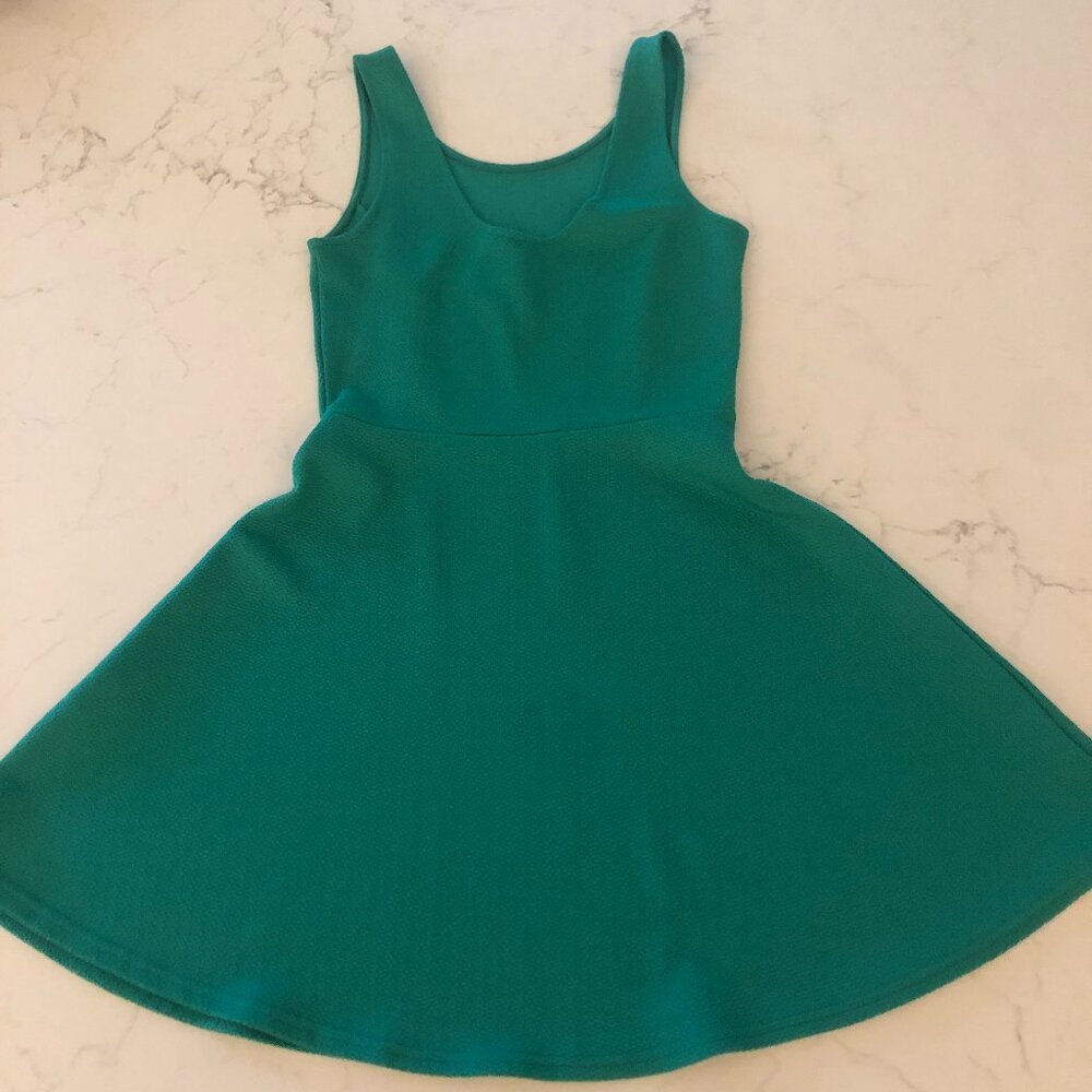 NWOT Divided Green Knit Fit and Flare Dress